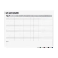 Ghent Aria OR Schedule Glass Dry-Erase Whiteboard, 4'H x 6'W (GRPARIASN13S-46)