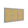 Ghent Cork Enclosed Bulletin Board, Satin Frame, 3'H x 6'W (PA33672K)