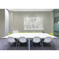 Ghent Harmony Frosted Glass Whiteboard with Radius Corners, 4'H x 8'W (HMYRN48FR)