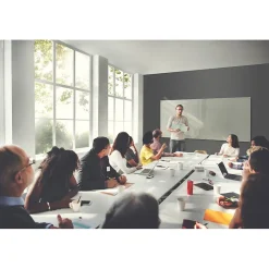 Ghent Harmony 4'H x 6'W Glass Whiteboard with Square Corners, Gray (HMYSN46GY)