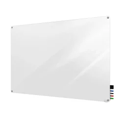 Ghent Harmony 4'H x 5'W Magnetic Glass Whiteboard with Radius Corners, White (HMYRM45WH)