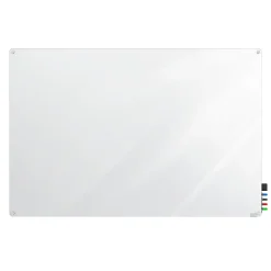 Ghent Harmony 4'H x 5'W Magnetic Glass Whiteboard with Radius Corners, White (HMYRM45WH)