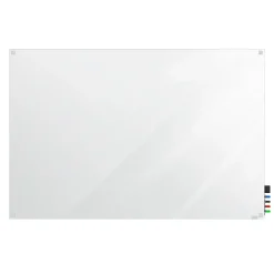 Ghent Harmony 4'H x 6'W Magnetic Glass Whiteboard with Square Corners, White (HMYSM46WH)