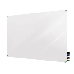Ghent Harmony Magnetic Glass Whiteboard with Square Corners, 4'H x 5'W, White (HMYSM45WH)