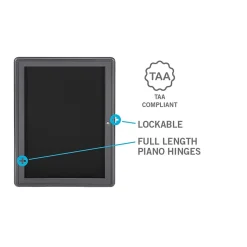 Ghent Ovation 4' H x 6' W Enclosed Fabric Bulletin Board with Gray Frame, 3 Door, Gray (OVG5-F91)