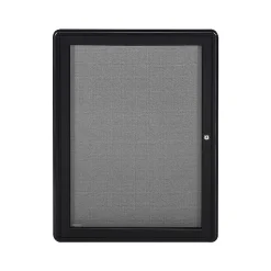 Ghent Ovation Fabric Enclosed Bulletin Board, Black Frame, 2'H x 3'W (OVK1-F91)