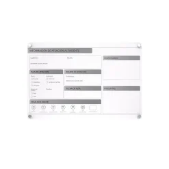 Ghent Slide Changeable Patient Room Glass Dry-Erase Whiteboard, 24