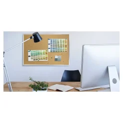 Ghent Traditional Cork Bulletin Board, Aluminum Frame, 4' x 3' (1334-1)