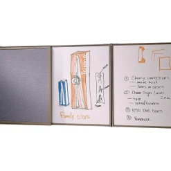Ghent VisuALL PC Whiteboard Cabinet with Fabric Bulletin Board Exterior Doors, Gray (41302)