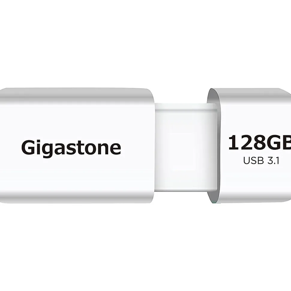 Gigastone 128GB USB 3.1 Type-A Flash Drive, White (GS-U3128GBWH-BC)