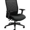 GIS Global Loover Mid-Back Weight Sensing Tilter Task Chair, Mesh/Fabric, Black/Coal