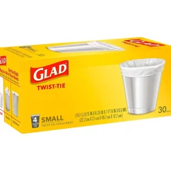 Glad 4 Gallon Kitchen Trash Bags, 30/Box (78817)