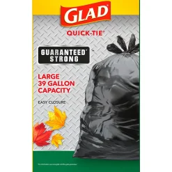Glad 39 Gallon Lawn & Leaf Bags, Black, 12 Bags/Box (70028)