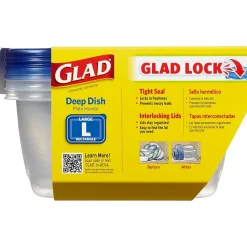 Glad® Deep Dish Containers, 64 Oz., 3/Pack (70045)
