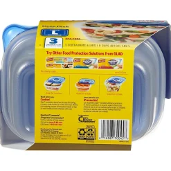 Glad® Deep Dish Containers, 64 Oz., 3/Pack (70045)