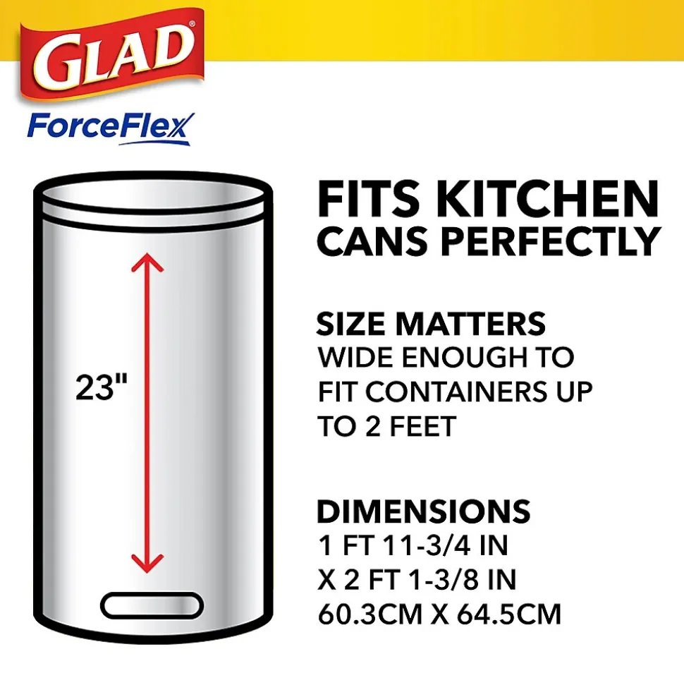 Glad ForceFlex Tall Kitchen Drawstring Trash Bags, 13 Gallon, Gain Lavender with Febreze Freshness, 80 Count (78533)