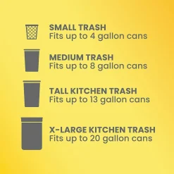 Glad ForceFlex Tall Kitchen Drawstring Trash Bags, 13 Gallon, White, Gain Original scent, 80/Box (78750)