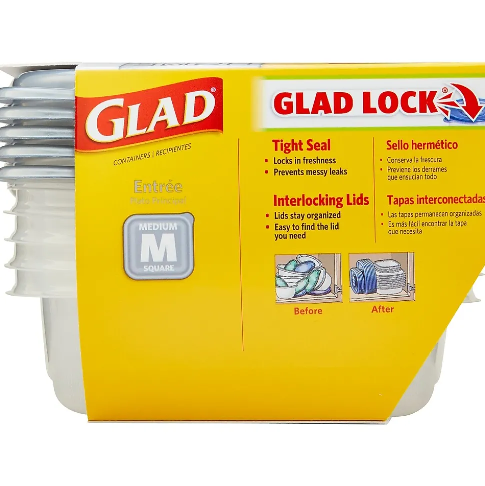 Glad Home Collection Containers, 25 Oz., 5/Pack (79067)