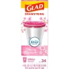 Glad Odorshield 4 Gallon Drawstring Kitchen Trash Bag, Febreeze Cherry Blossom, Pink, 34 Bags/Box (79274)