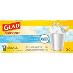 Glad OdorShield 4 Gallon Kitchen Trash Bags,Fresh Clean, 26/Box (78812)