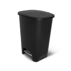 Glad Plastic Step Trash Can, 20-Gallon, Black (GLD-74230-1)