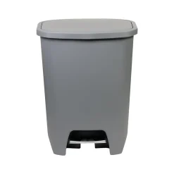 GLAD Plastic Step Trash Can, 20-Gallon, Gray (GLD-74231-1)