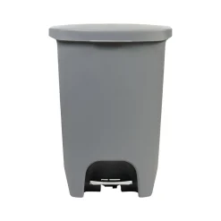 Glad Plastic Step Trash Can, 13-Gallon, Gray (GLD-74131-1)