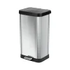 Glad Stainless Steel Step Trash Can, 20-Gallon, Stainless Steel/Black (GLD-74507)