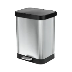 Glad Step Trash Can, 13-Gallon, Stainless Steel (GLD-74506)