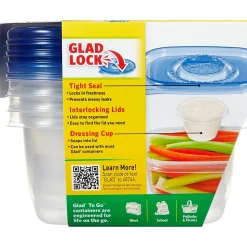 Glad® To Go Lunch Containers, 32 Oz., 4/Pack (78404)