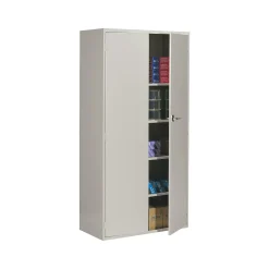 Global 9300 72" Steel Storage Cabinet with Four Shelves, Light Gray (9336-S72L-LGR)