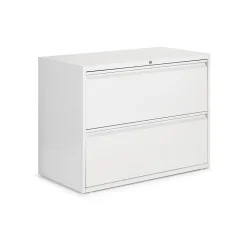 Global 9300 Plus Series 2-Drawer Lateral File Cabinet, Locking, Letter/Legal, Designer White, 36" (TD9336P-2F1H-DWT)