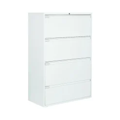 Global 9300 Plus Series 4-Drawer Lateral File Cabinet, Locking, Letter/Legal, Designer White, 36" (TD9336P4F1HDWT)
