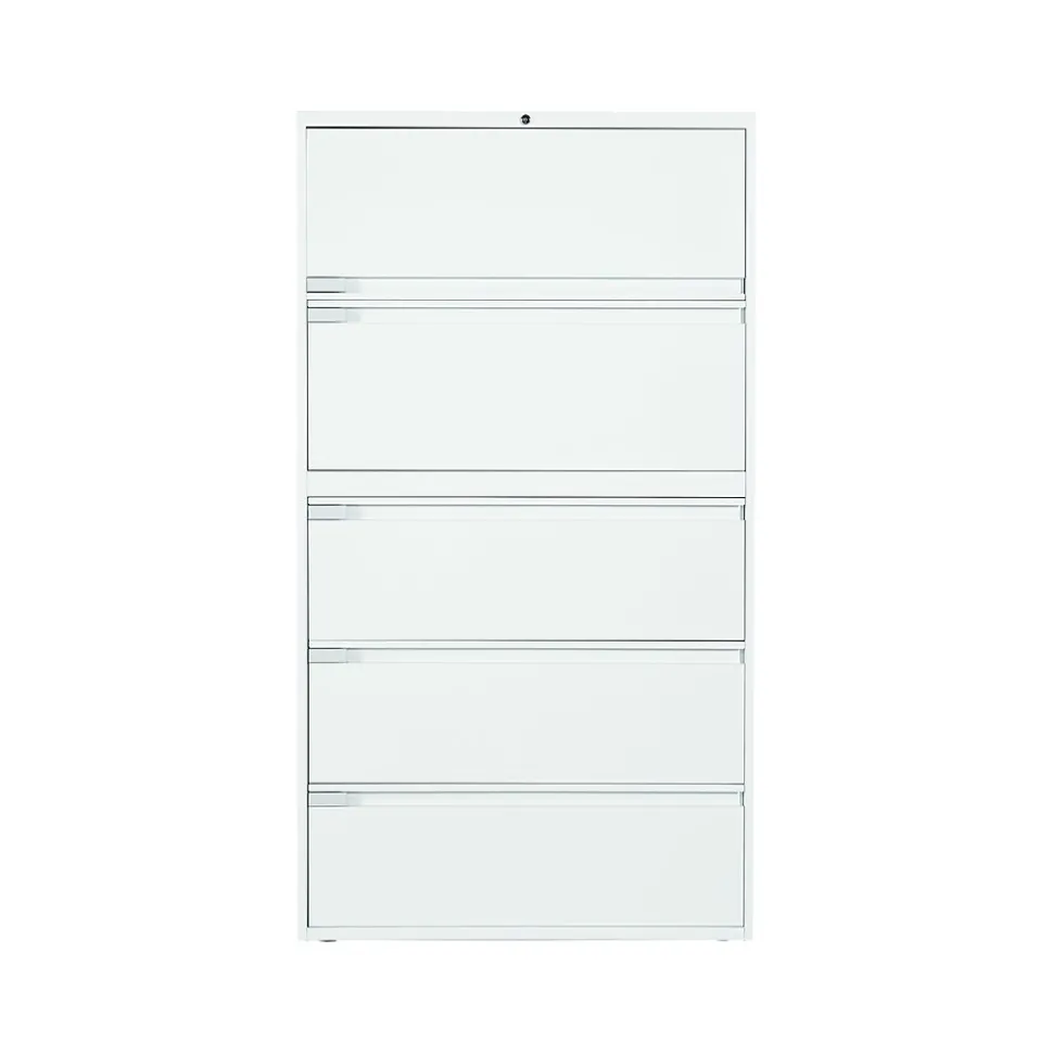 Global 9300 Plus Series 5-Drawer Lateral File Cabinet, Locking, Letter/Legal, Designer White, 36" (TD9336P5F1HDWT)