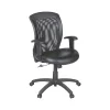 Global Airflow Ergonomic Leather Swivel Manager Chair, Black (9339BK)