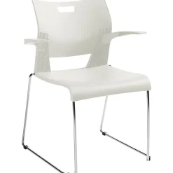 Global Duet 6620 Polypropylene Stacking Chairs with Arms, Ivory Clouds, 4/Ct (TD6620CH-IVC)