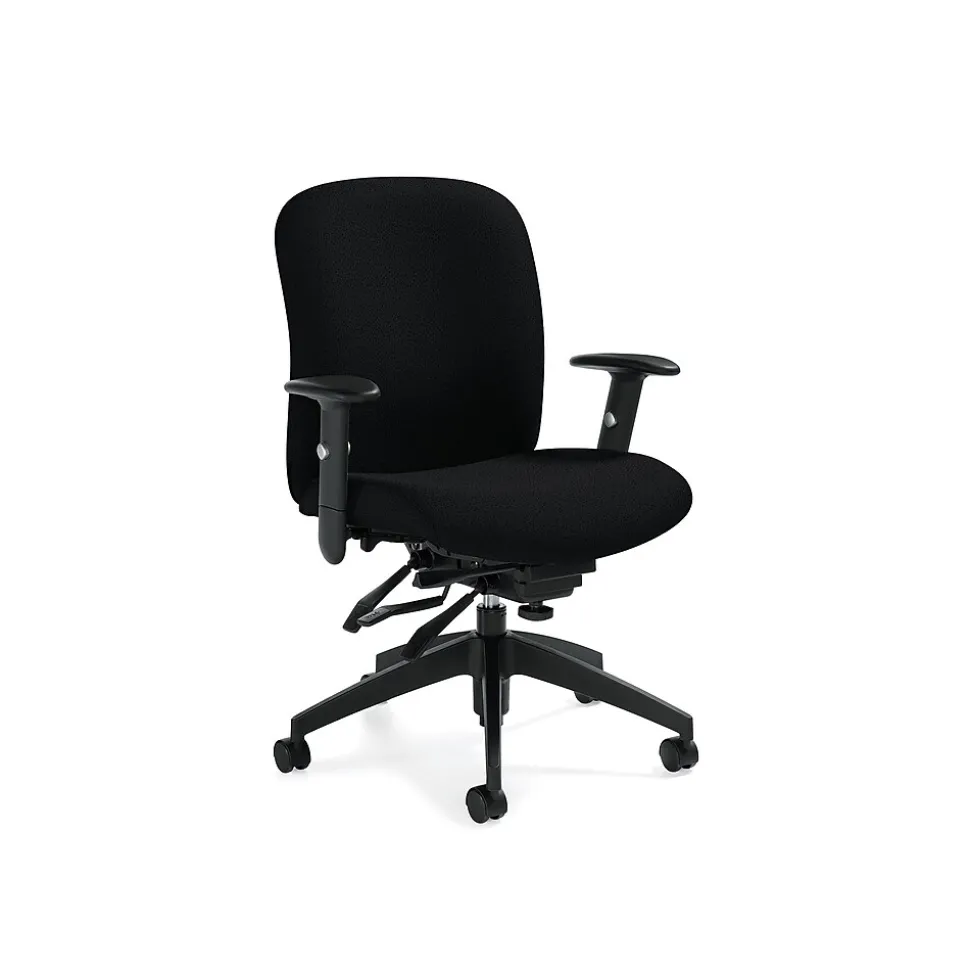 Global Truform Fabric Computer and Desk Chair, Black (QSTS54513BKQL10)