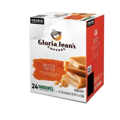 Gloria Jean's Butter Toffee Coffee Keurig® K-Cup® Pods, Medium Roast, 24/Box (60051-012)
