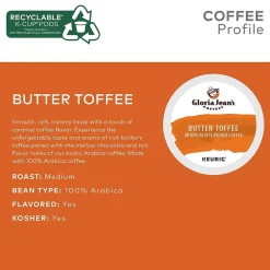 Gloria Jean's Butter Toffee Coffee Keurig® K-Cup® Pods, Medium Roast, 24/Box (60051-012)