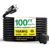 GoGreen Power 100' Indoor/Outdoor Extension Cord, 16 AWG, Black (GG-13700BK)