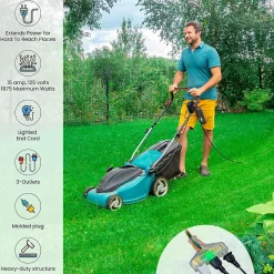 GoGreen Power 25' Indoor/Outdoor Extension Cord, 3-Outlet, 12 AWG, Orange (GG-15225)