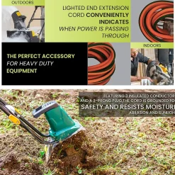 GoGreen Power 50' Indoor/Outdoor Extension Cord, 12 AWG, Orange (GG-14050)