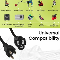 GoGreen Power 100' Indoor/Outdoor Extension Cord, 14 AWG, Black (GG-13800BK)