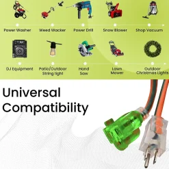 GoGreen Power 50' Indoor/Outdoor Extension Cord, 16 AWG, Orange (GG-13750)