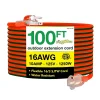 GoGreen Power 100' Indoor/Outdoor Extension Cord, 16 AWG, Orange (GG-13700)