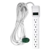 GoGreen Power 6 Outlet Surge Protector, 12' cord, White (GG-16103M-12)