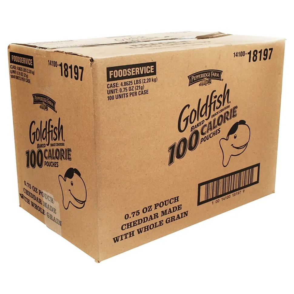 Goldfish Cheddar Crackers, .75 oz., 100 Packs/Box (307-00221)