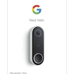 Google Nest Hello WiFi Wired Smart Video Doorbell, Black (5085916)