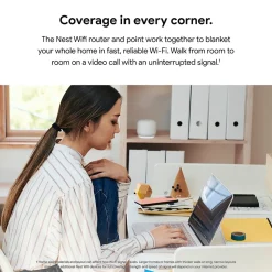 Google Nest 2nd Gen AC Dual Band WiFi Router and Extender, Snow (GA00822-US)