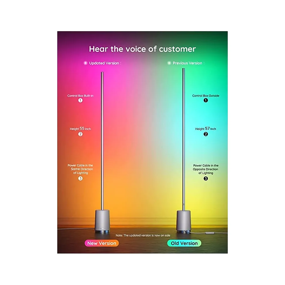 Govee Lyra Multicolor LED Corner Floor Lamp (H6072A82)